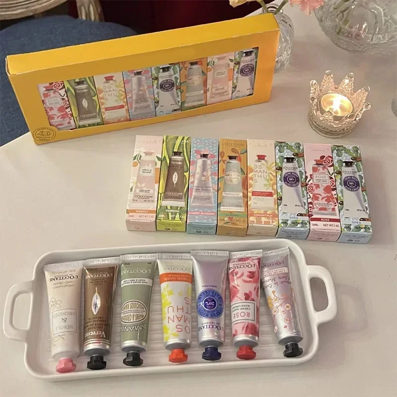 Hand Cream Gift Box Girl Gift Moisturizing Hand Cream Hand Care Essence Cream Prevent Chapping Whitening Fragrance 8 Sticks