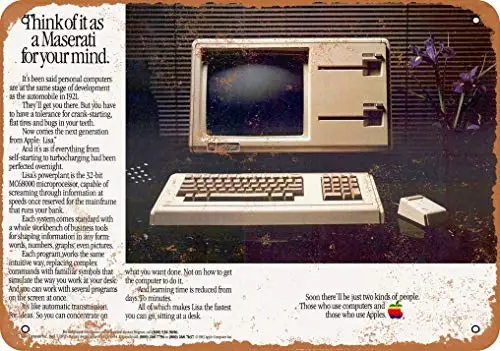 

1983 Apple Lisa Computer Vintage Look Metal Sign 8x12 Inches Wall Decor