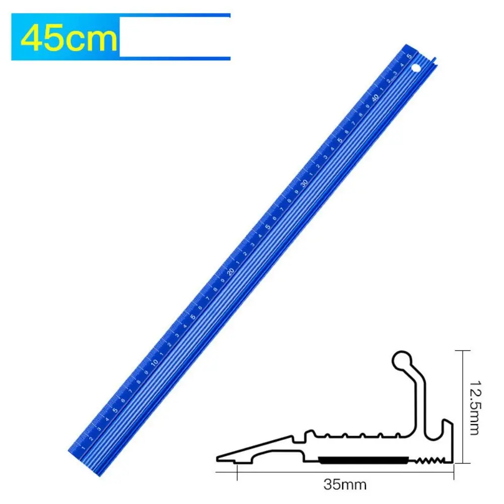 Aluminum Alloy Straight Scale Ruler Anti Slip Blue Calibration Ruler Multi-function Professional Aluminum Alloy Office