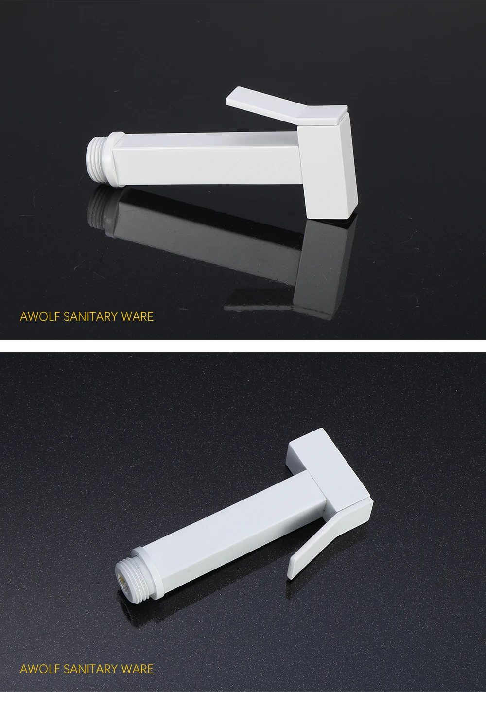 Description Picture 5 of itemAwolf White Bidet Faucet Solid Brass Handheld Toilet Bidet Sprayer Dual handle Dual Outlet Filling Valve Shattaf Shower AP2223