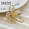 SKEDS Creative Women Girls Glass Flower Crystal Brooch Badges Elegant Lady Exquistie Floral Clothing Coat Pin Jewelry Gift