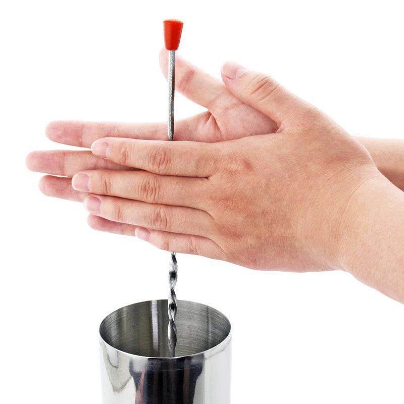 Long Handle Stainless Steel Spiral Cocktail Spoon Drink Stirrers Metal Wine Muddler Scoops Bartender Mixing Tool Bar Accessories