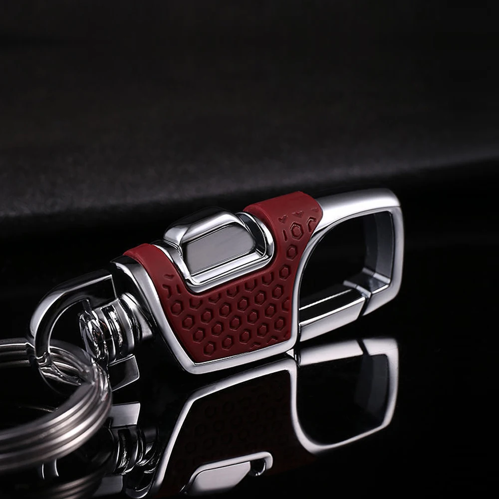 1Pc Double Switch Keychain Metal 360 Degrees Rotatable Key Holder Rings Buckle Fashion Men's Luxury Car Keyring Decorative Hooks 5