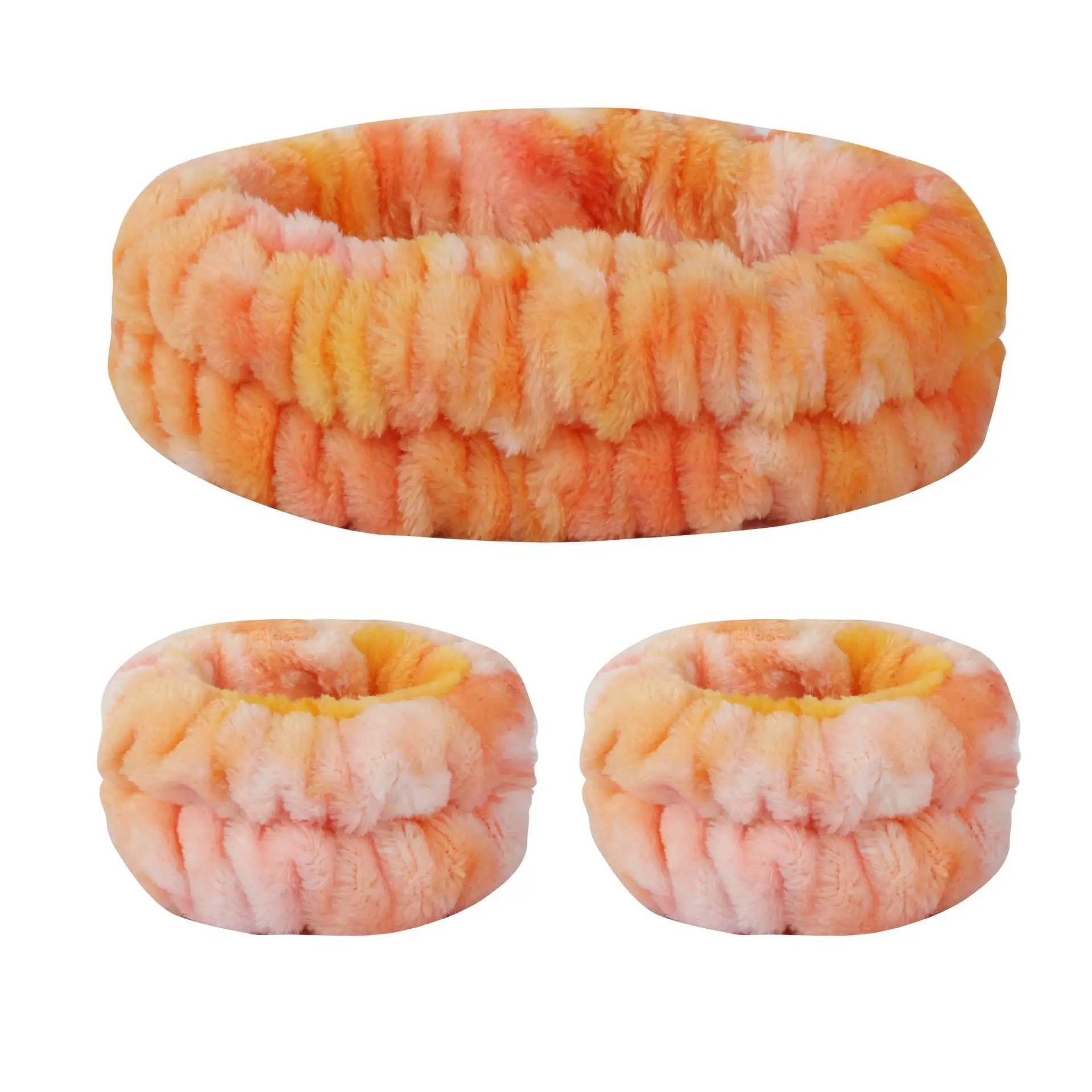 Samtweiches, elastisches Stirnband, Gesichtswasch- und Make-up-Stirnband, Haargummi, Gesichtswasch-Set, wasserdichtes Handgelenkschlaufe und Heanband-Set – Detail 19