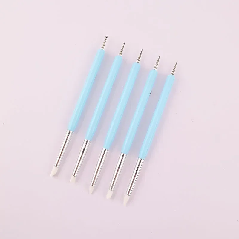 Description Picture 5 of item5pcs Double End Silicone Clay Sculpting Tool for Brush Modeling Dotting Nail Art Pottery Clay Tool DIY Carving Sculpting Tools