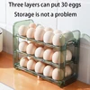 Layers Large Capacity Egg Holder for Refrigerator,Flip Design 30 Eggs Organizer，Foldable Storage Fridge Side Door Egg Organizer 5