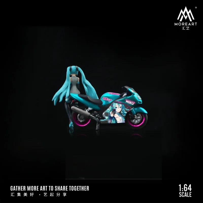 TimeMicro&MoreArt 1:64 Blue anime beauty motorcycle doll resin set 3