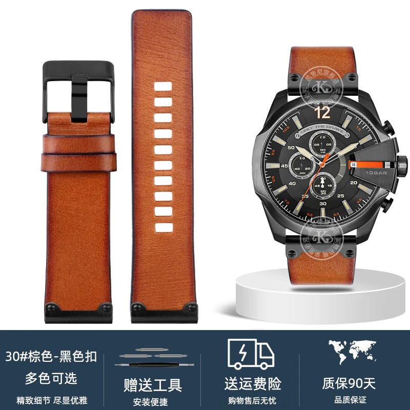 Quality Genuine Retro Leather Watchband for Men – Vintage Italian Leather Strap 22mm, 24mm, 26mm