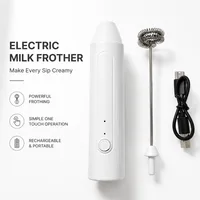 Mousseur à lait électrique rechargeable sans fil, mini fouet à café, batteur à œufs, mélangeur portatif 6