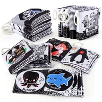 Soft Baby Clothes Book Sensory Toy Black and White High Contrast Visual Stimulation Book Toddler Early Learning Educational Book 1
