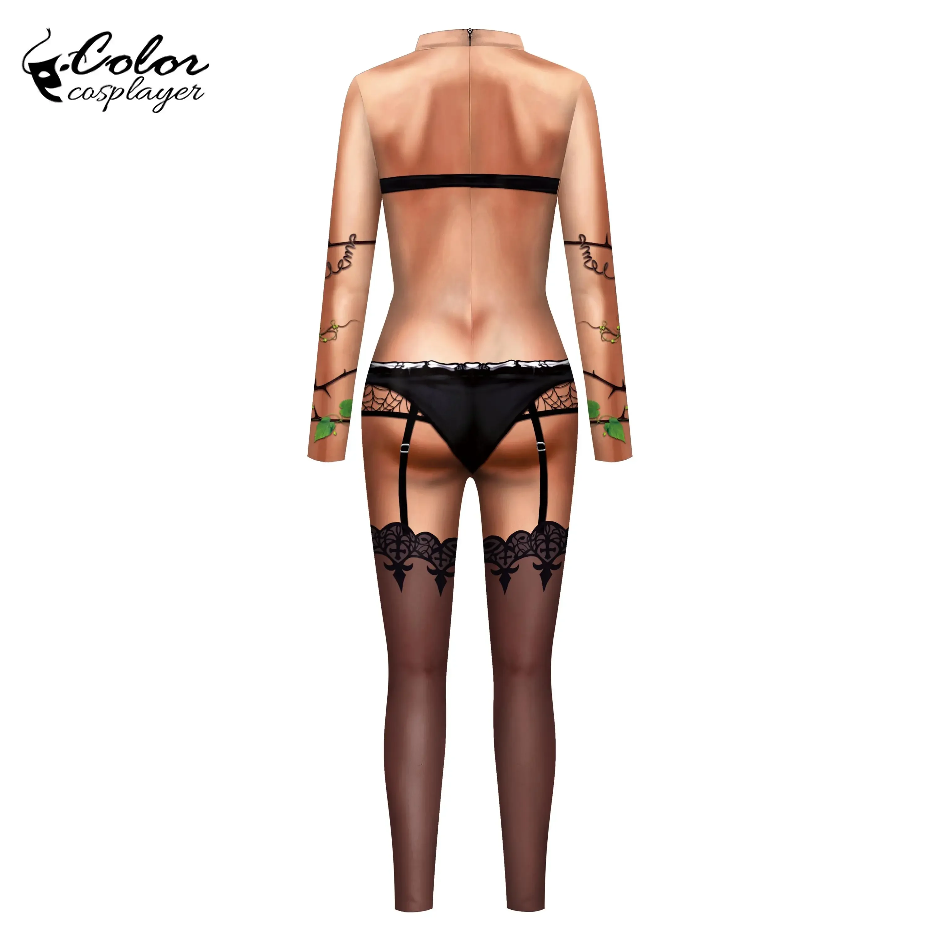 Color Cosplayer Carnival Jumpsuit Party Cosplay Costume Fake Two Zentai 3D Bikini Sensual Digital Printing Outfits Bodysuit