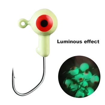 30pcs Fishing Hook Head Jig Lure Luminous Jig Head Hook Live Bait 3D Eyes Simulation Fishing Tackle for Outdoor Fishing 2
