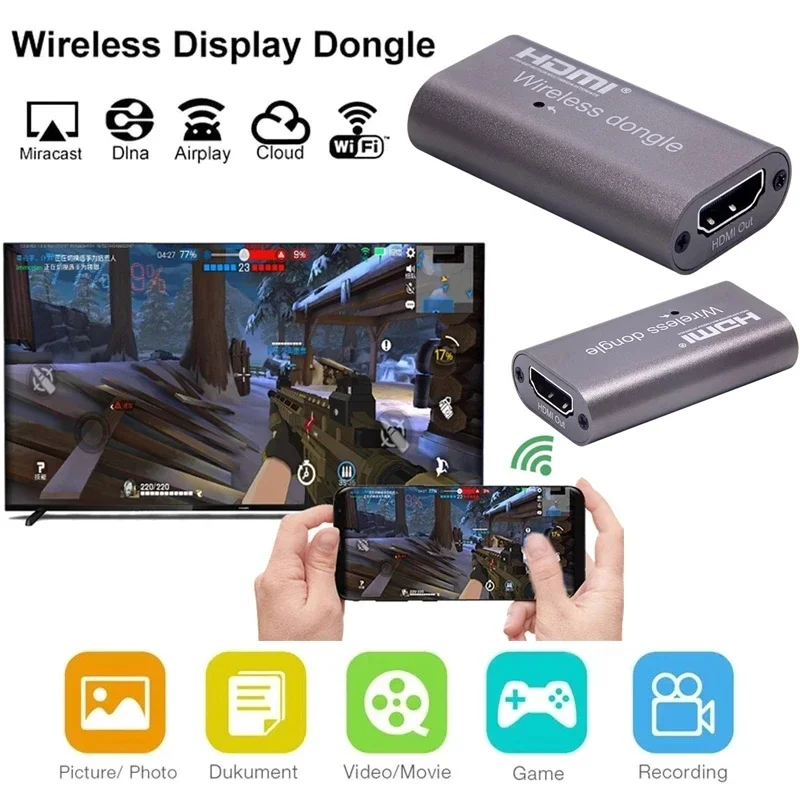 Wireless Wifi Hdmi Display Adapter Tv Stick Ricevitore Anycast Dlna Mirror Cast Screen To Tv Per Iphone X 11 12 Ios Android Phone