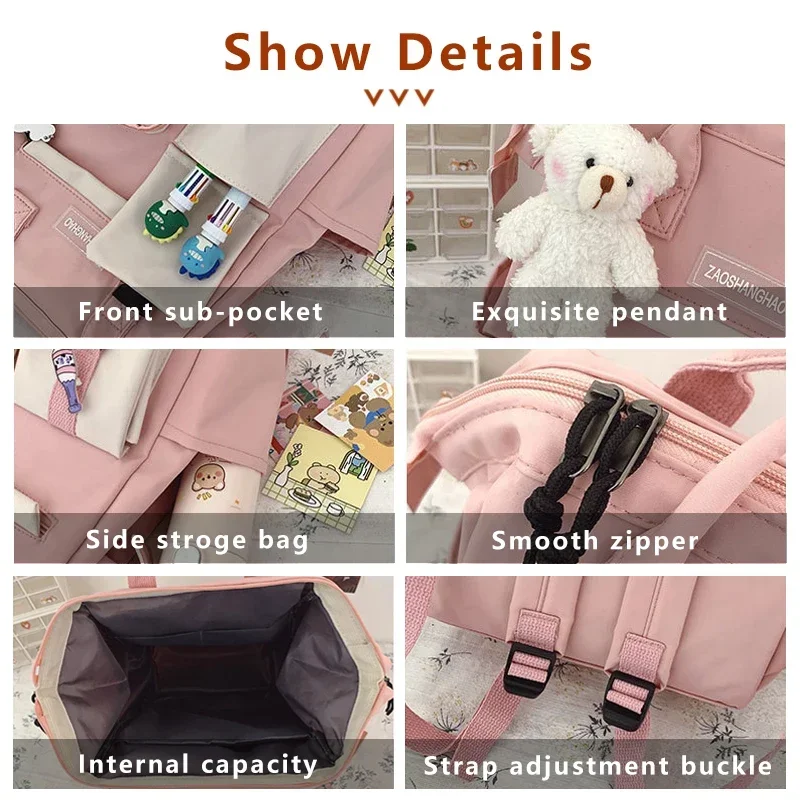 2026 Backpack Women Candy Color Laptop Backpacks Cute Kawaii High School Bags for Teenage Girl Japanese Travel Camping Backpack