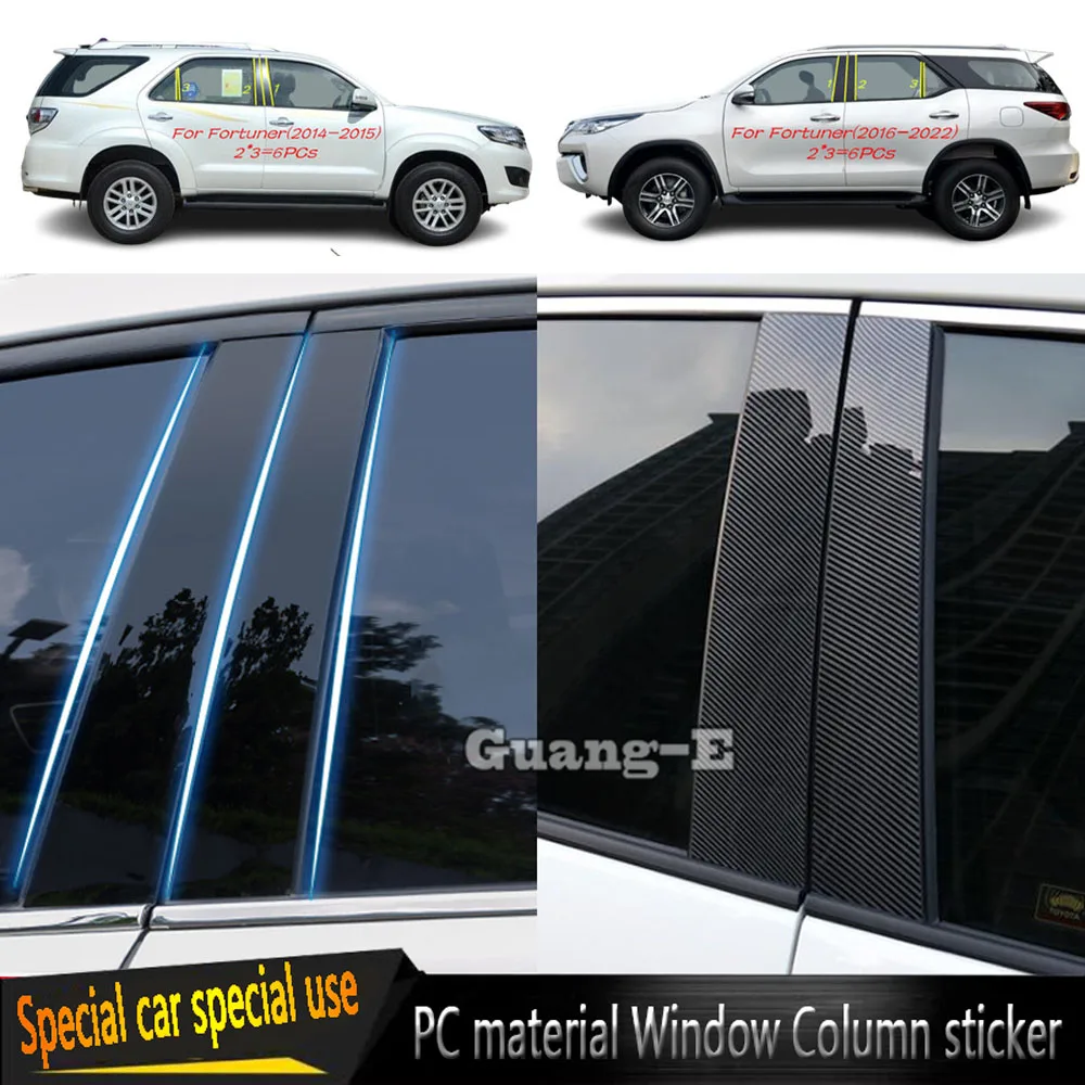

6 шт., автомобильные наклейки для Toyota Fortuner 2014, 2015, 2016, 2017, 2018-2022
