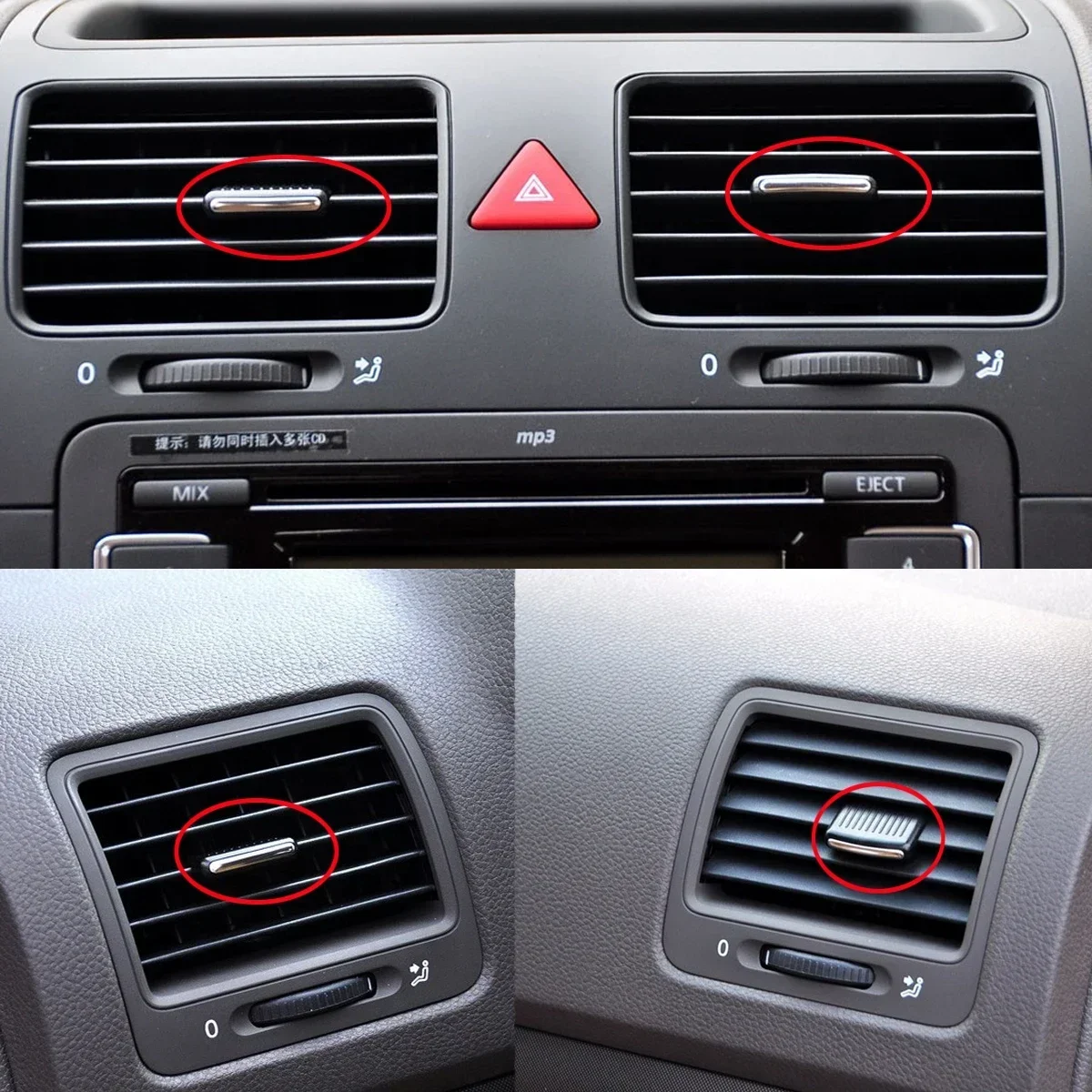 Interior Dash Air Vent Grill Tab Pick Clip VW Jetta A5 MK5 GLI Golf 5 GTI R32 Rabbit 2006-2010 1K0819703A 1K0819728 x1/x4/x6 dash air vent clip