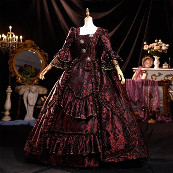 Gothic style palace ball performance costume stage costume host party dinner party annual meeting medieval long dress