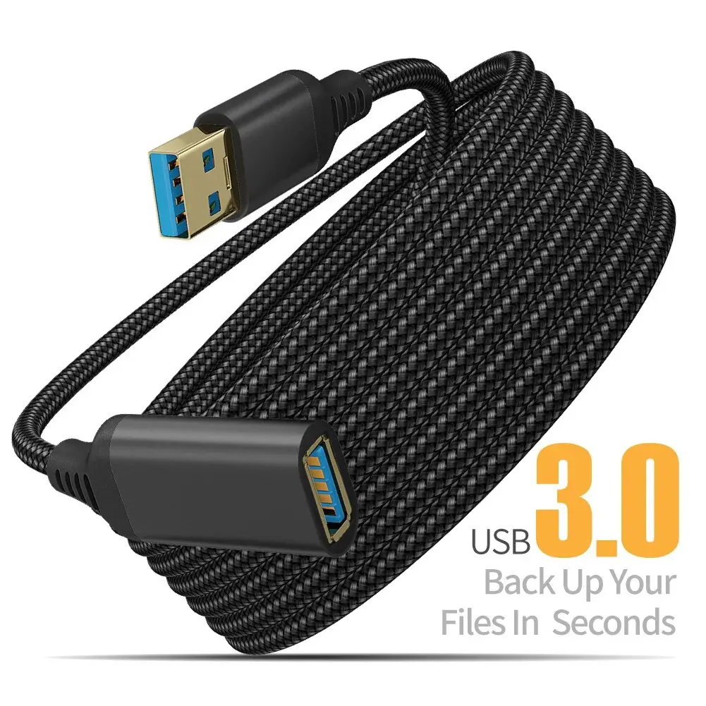Premium USB 3.0 Extension Cable - High-Speed Nylon Braided Data Cable