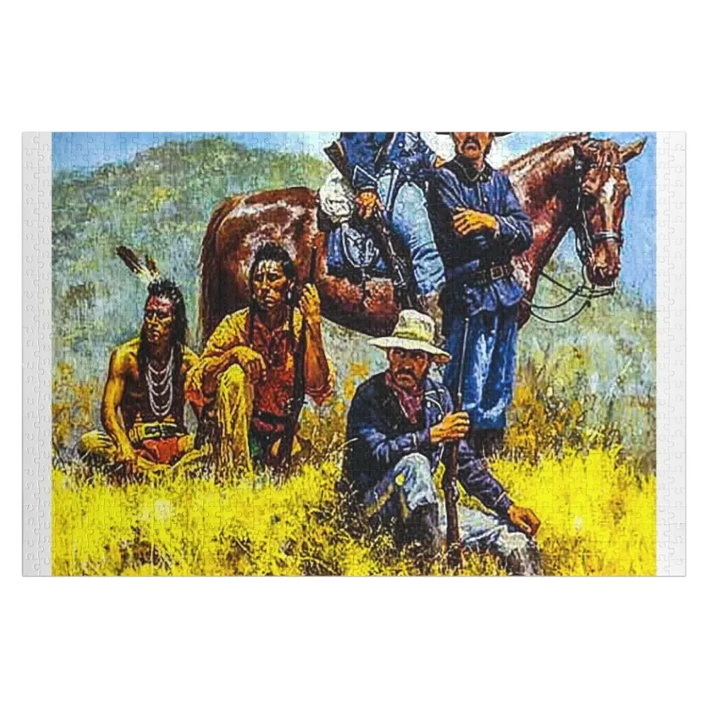 fwc 5168 old west wild cowboy Jigsaw Puzzle Wooden Adults Christmas Toys Puzzle