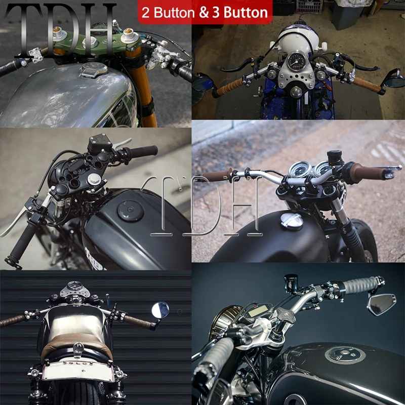  22mm 25mm ڵ  ġ ȸ ȣ  ڵ Ʈ 2/3 ư ġ Harley Yamaha Chopper Bobber