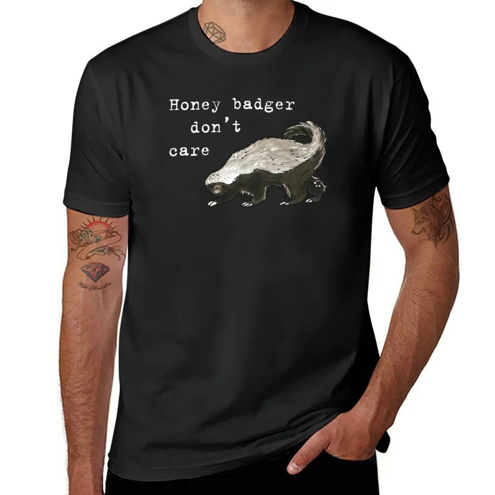 

Honey badger dont care - Animal series T-Shirt heavyweights oversized cute tops plain black t shirts men