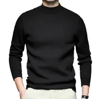 Y2k Autumn Winter Mens Black Pullover Sweater Fashion Casual Slim Fit O-Neck Knitted Oversize Man Streetwear Knitwear Pull Homme 1