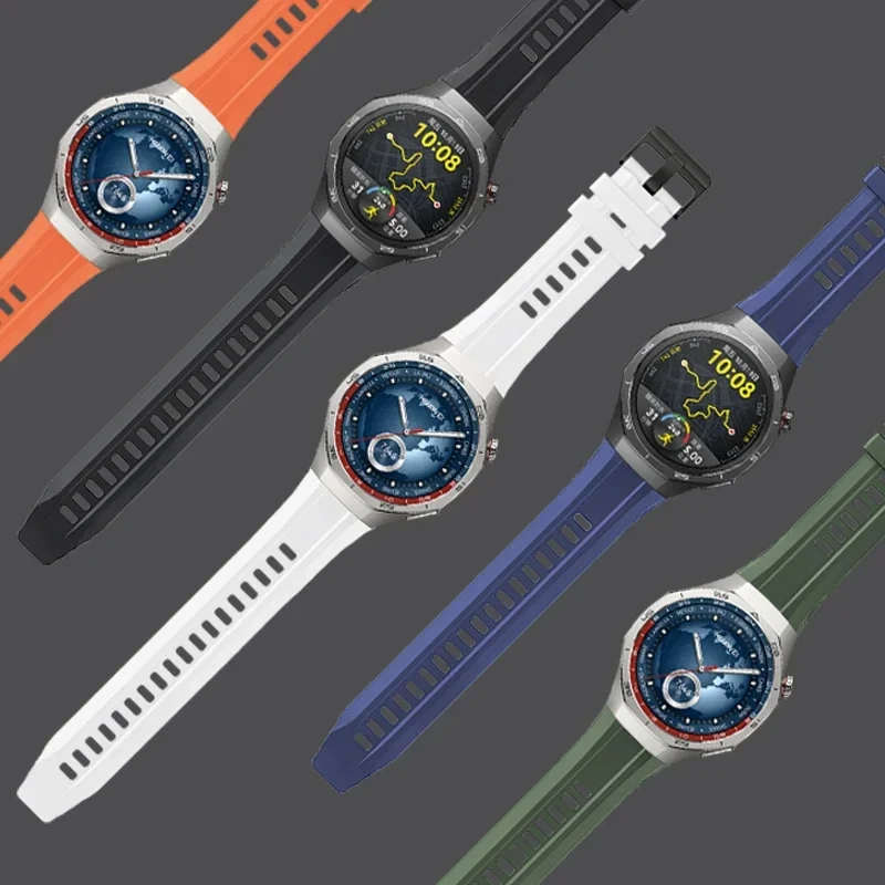 Silicone Sports Loop Watch Band with Metal Buckle Bracelet