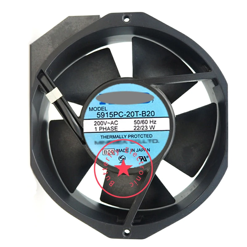 

BRAND NEW ORIGINAL 5915PC-20T-B20 AC200V 22W/23W COOLING FAN COOLER 17CM 17238 172*150*38mm