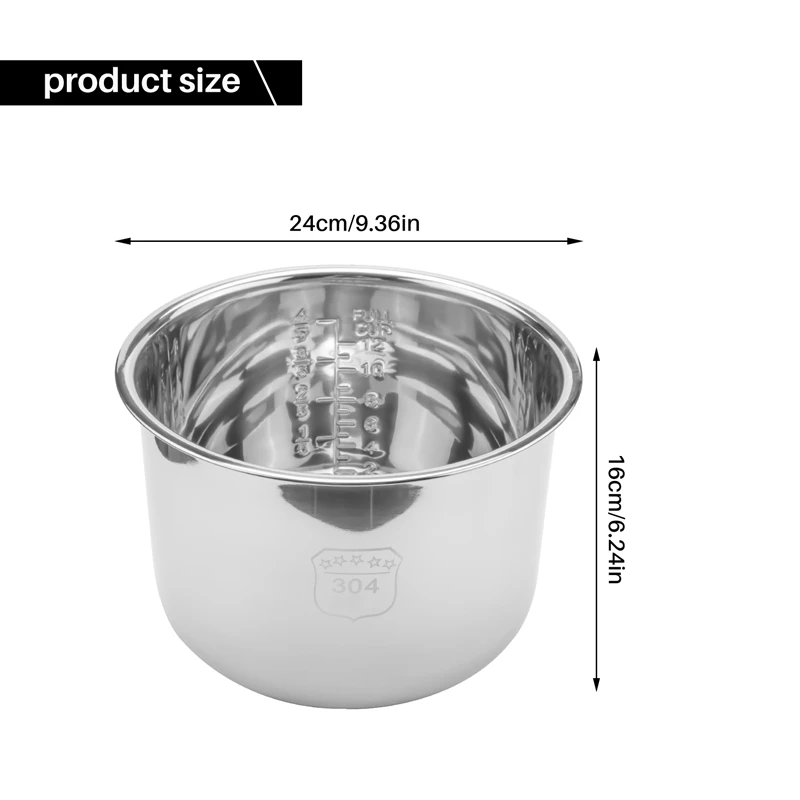 Instant Pot Inner Stainless Steel Pot 6 QT 6L Replacement Liner