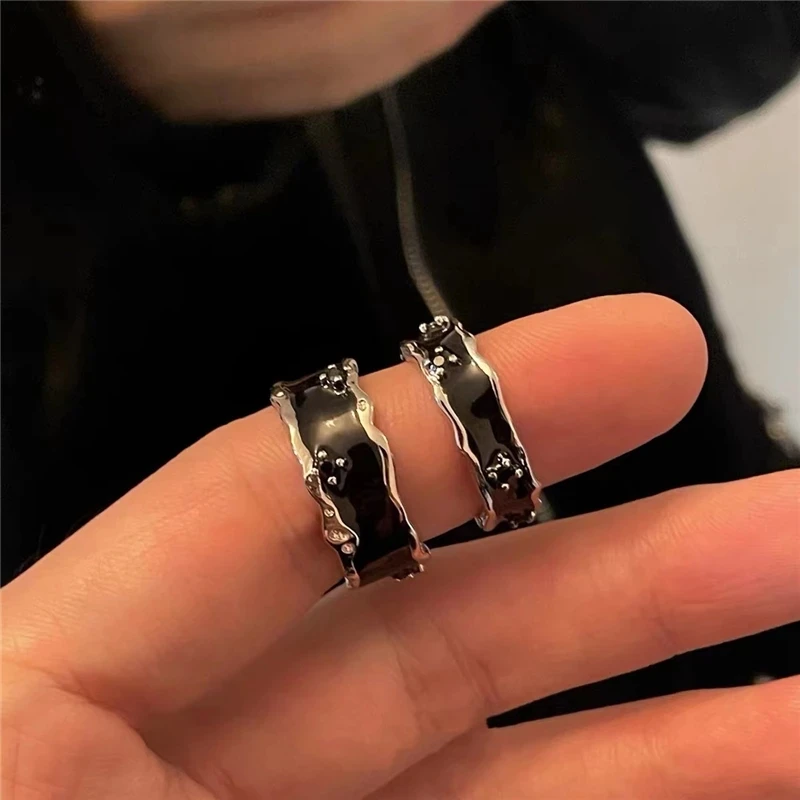 Open Ring For Women Men Lover Vintage 90s Y2K Grunge Jewely Punk Harajuku Goth Thorns Heart Cross