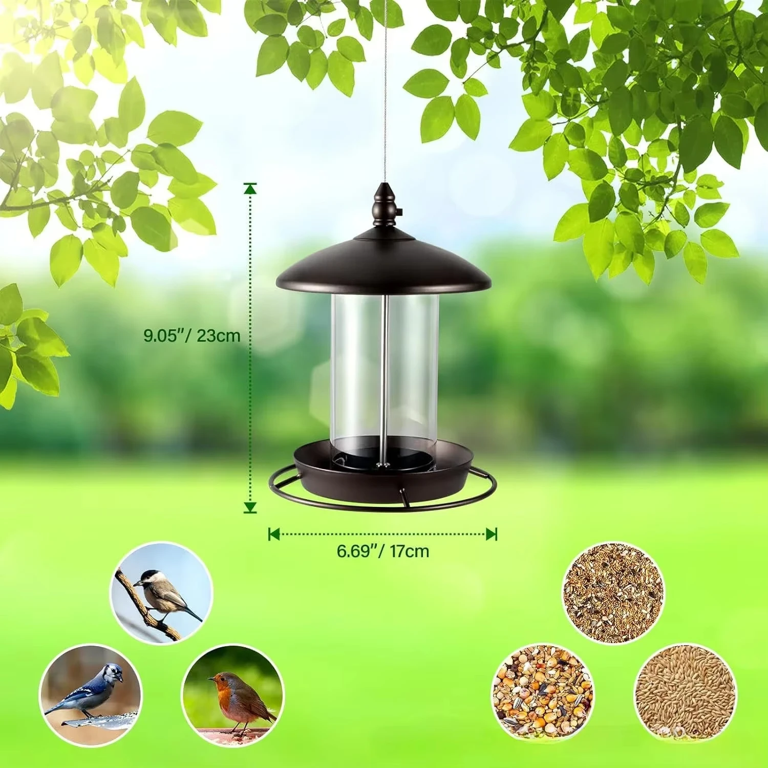 Anti-squirrel Hummingbird Feeder Hanging Standing Outdoor Courtyard Garden Bird Water Feeder Wild Bee Bird