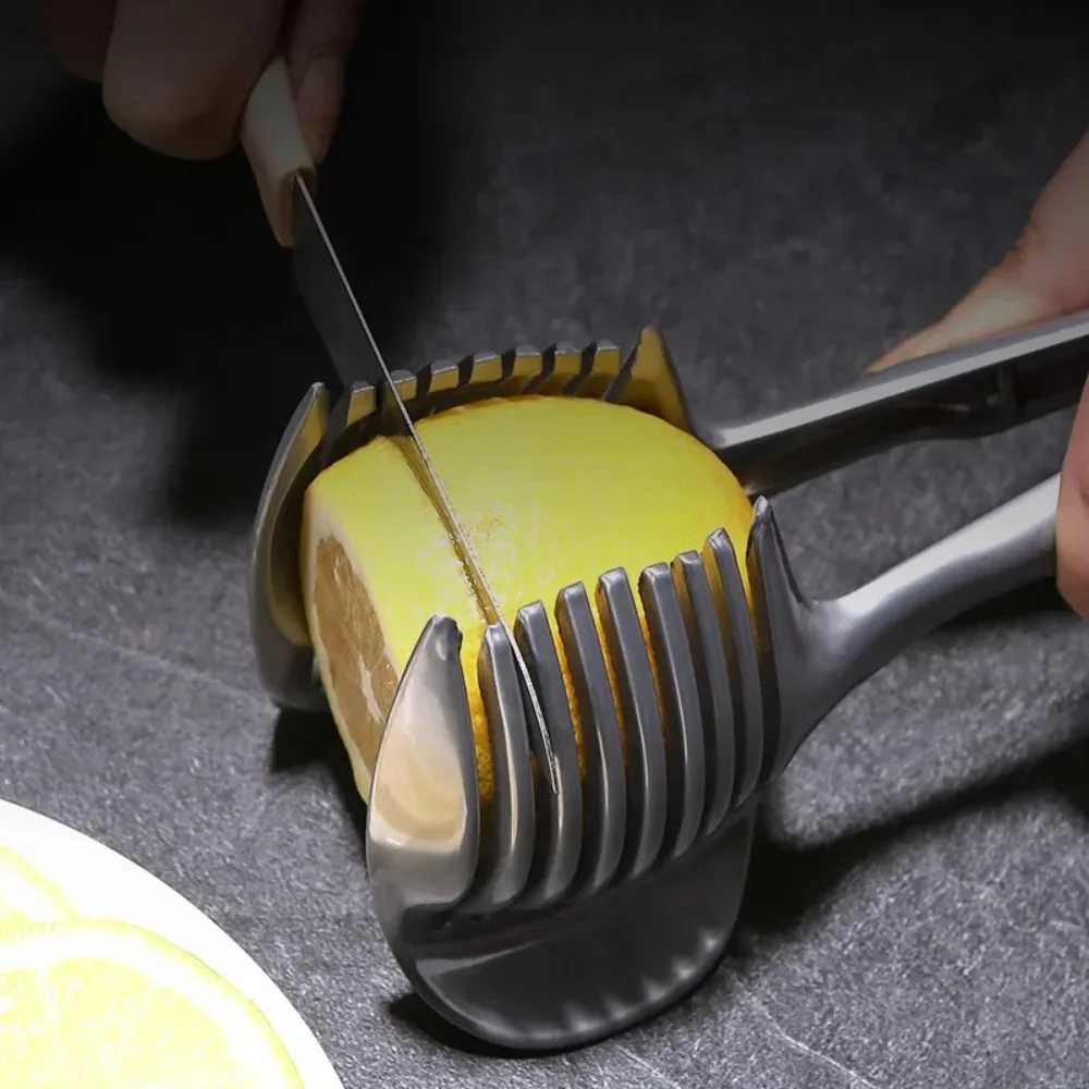 1pc Aluminum Alloy Kitchen Handheld Orange Lemon Slicer Tomato Cutting Clip Fruit Slicer Onion Kitchen Item Items