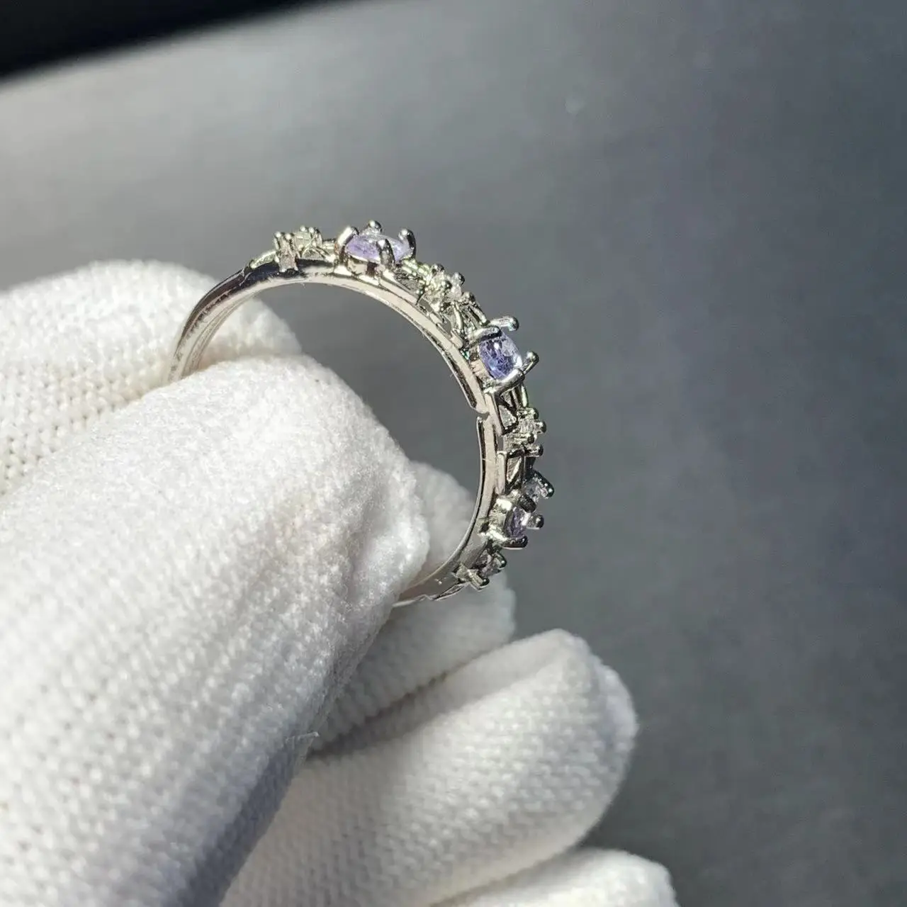 5*3MM Natural Tanzanite Ring Adjustable Female Ring Jewelry for Women Gift Wholesale High Quality Vintage Fine