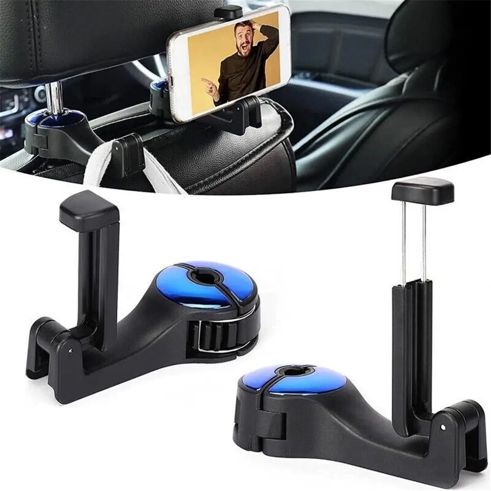 

Multicolor 2 In 1 Car Back Seat Hook Hanging Storage Mobile Seat Bracket Rear Lazy Phone Phone Holder Bracket Clips Hanger