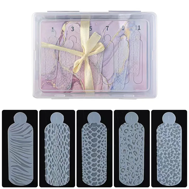 24Pcs Touch Reusable Silicone Molds for Dual Nails Forms Creating Relief Design on Nails Forms Acrylic Prolong Manicure Tool 4