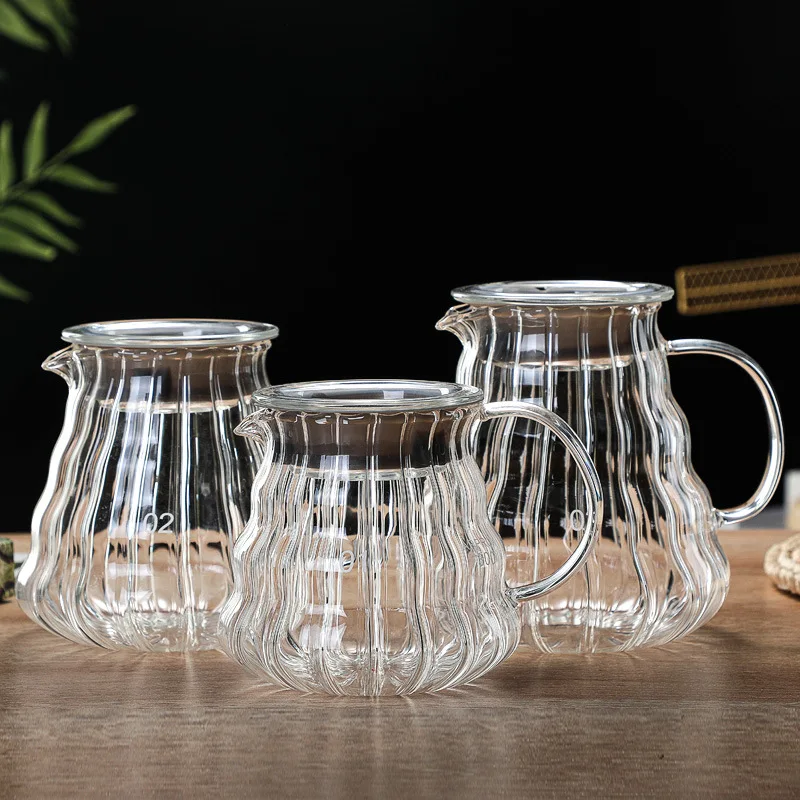 300ml/500ml/700ml Glass Hand-brewed Coffee Pot Cloud Pot Household Coffee Tool Reusable Heat Resistant Teapot coffee pot