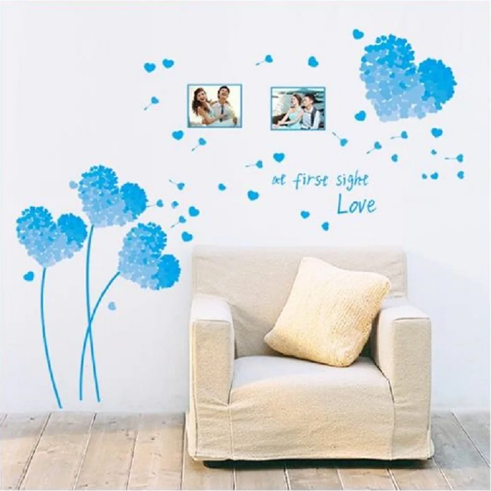 

Blue Love Grass Can Remove Wall Sticker A Bedroom A Sitting Room TV Setting Wall Stickers