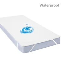 Waterproof White Mattress Pad Cover Anti Mites Bed Sheet Waterproof Mattress Protector For Bed Elastic Belt Fix Mattress Topper 1
