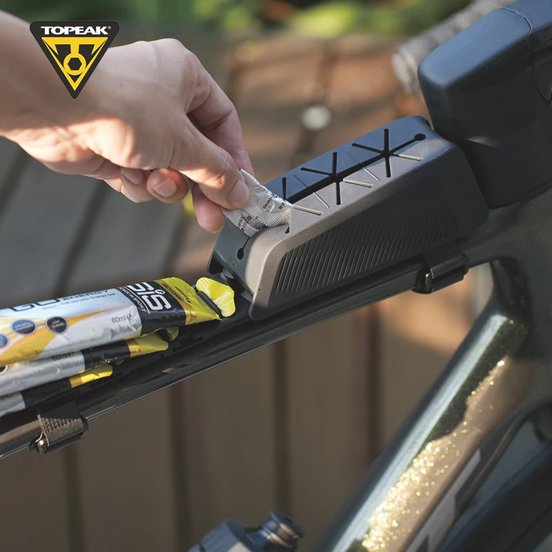 Topeak Fastfuel Tri Station – Borraccia Da Telaio Con Apri Gel, Accesso Rapido, Nera