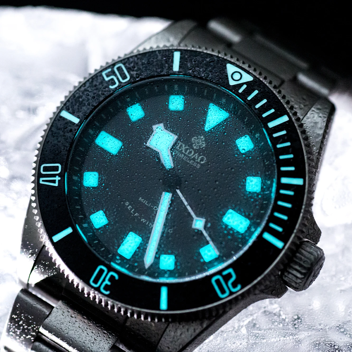 IX&DAO 2023 New Titanium Shell Men's Simple Leisure Automatic Mechanical Watch 200M Waterproof Stainless Steel Watch Watch For M