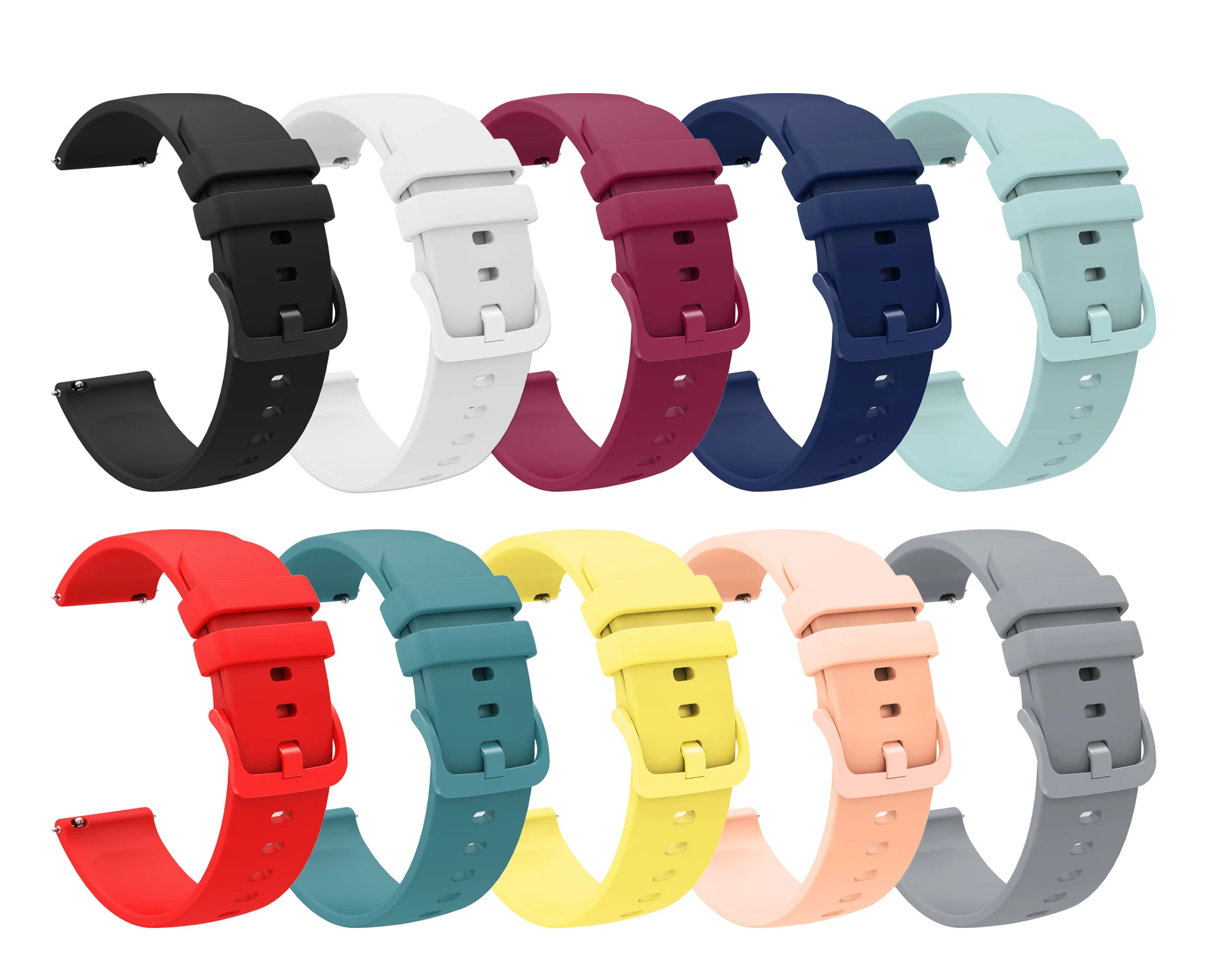 Silicone Fashion Wristband Bracelet - 20mm & 22mm Strap
