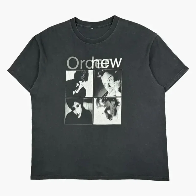 Retro Portrait New Order Alternative Rock Vintage Band T-Shirt 100 % Baumwolle Grafik-T-Shirt Herren Damen Sommer Streetwear Top