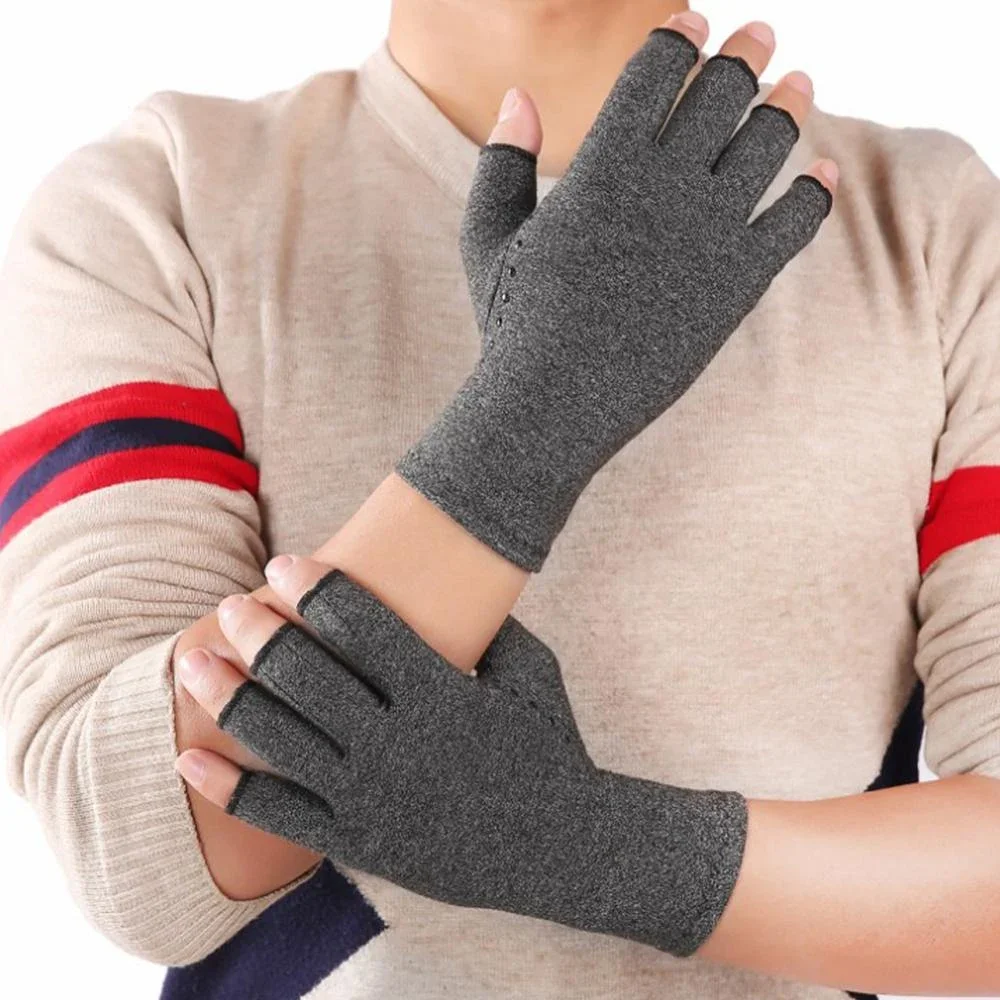 1Pair Half Finger Cycling Sport Gloves-Unisex Rheumatic Pressure Ulcer Gloves, High Elastic Arthritis Pressure Health Gloves