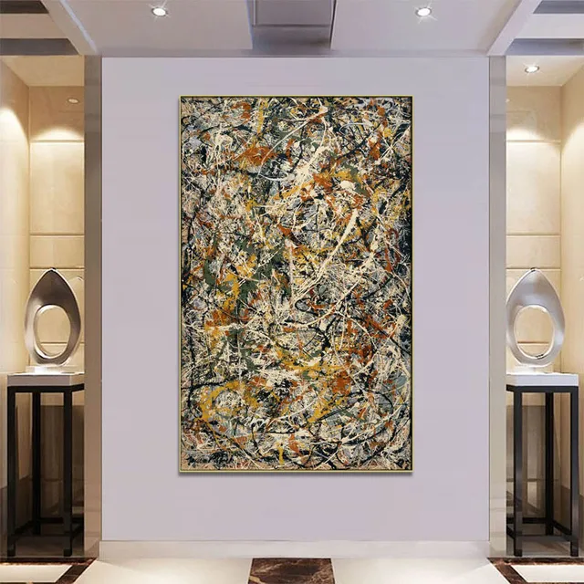 Number 3 by Jackson Pollock,Hand-painted abstract oil painting on canvas, Picture decoration for home,Wall art canvas painting 4