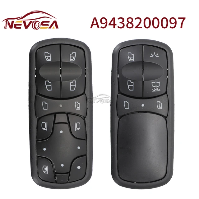 مفتاح نافذة NEVOSA-Power للشاحنة ، زر رافع زجاج التحكم ، زجاج التحكم ، مرسيدس بنز Actros MP1 MP2 ، A9438200197 ، A9438200097