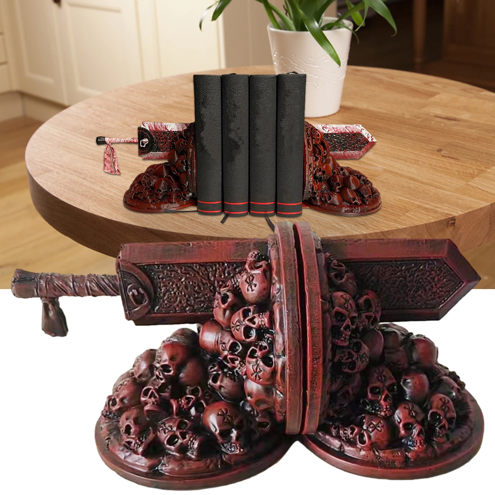 Dragon Slayer's Furious Bookend Berserk Bookends Sword Bookshelf Resin Book Nook Insert Kits