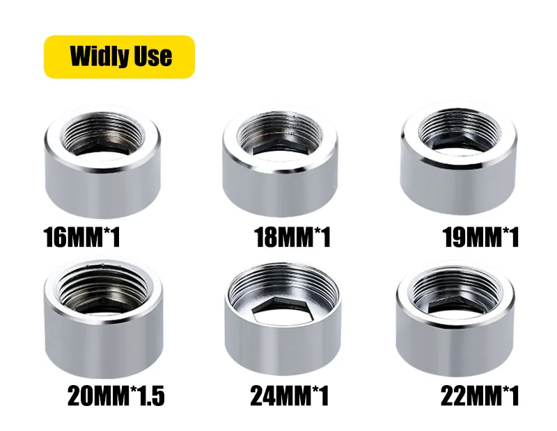 Description Picture 4 of itemF24 Transfer To 16 18 19 20 22 24 1/2'' Female x Female Screw Faucet Adapter Kitchen Bathroom Aerator Brass Joint Tape Connector