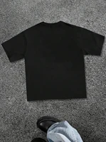 T-shirt avec texte élastique de Londres, chemise graphique à police audacieuse, adaptée aux vêtements de style de rue pour hommes, adaptée à toutes les saisons, confortable et ajustée, cadeau idéal 2
