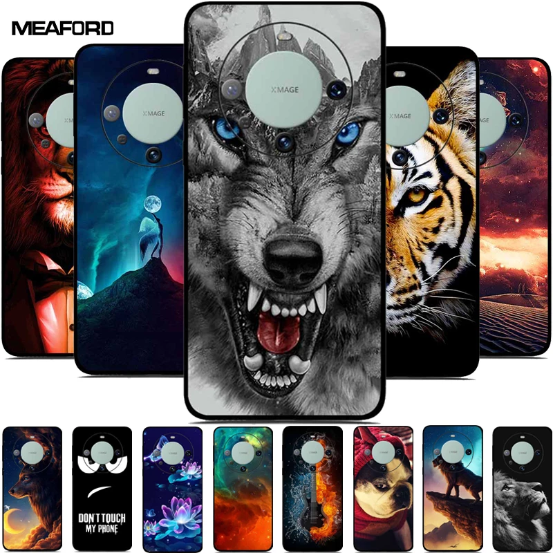Custodia Morbida Per Huawei Mate 60 Custodia Aln-Al00 Wolf Lion Tpu Silicone Coque Per Huawei Mate 60 Pro 5G Capa Aln-Al00 Aln-Al80 Paraurti