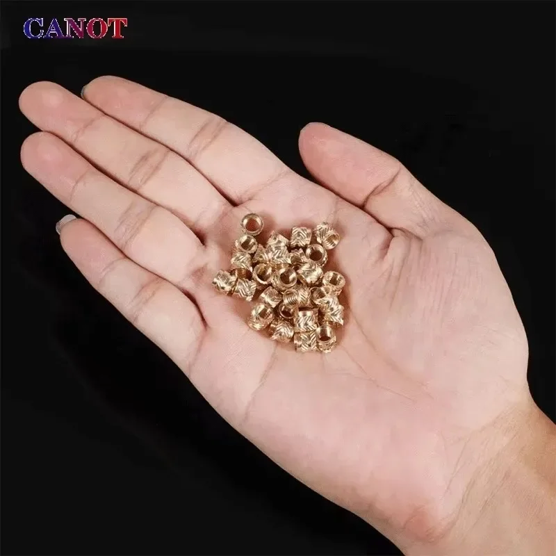100/10 PCS Hot Melt Knurled Thread Brass Insert Nut M1/M1.2/M1.4/M2/M2.5/M3/M4/M5/M6/M8 Female Threaded Embedment